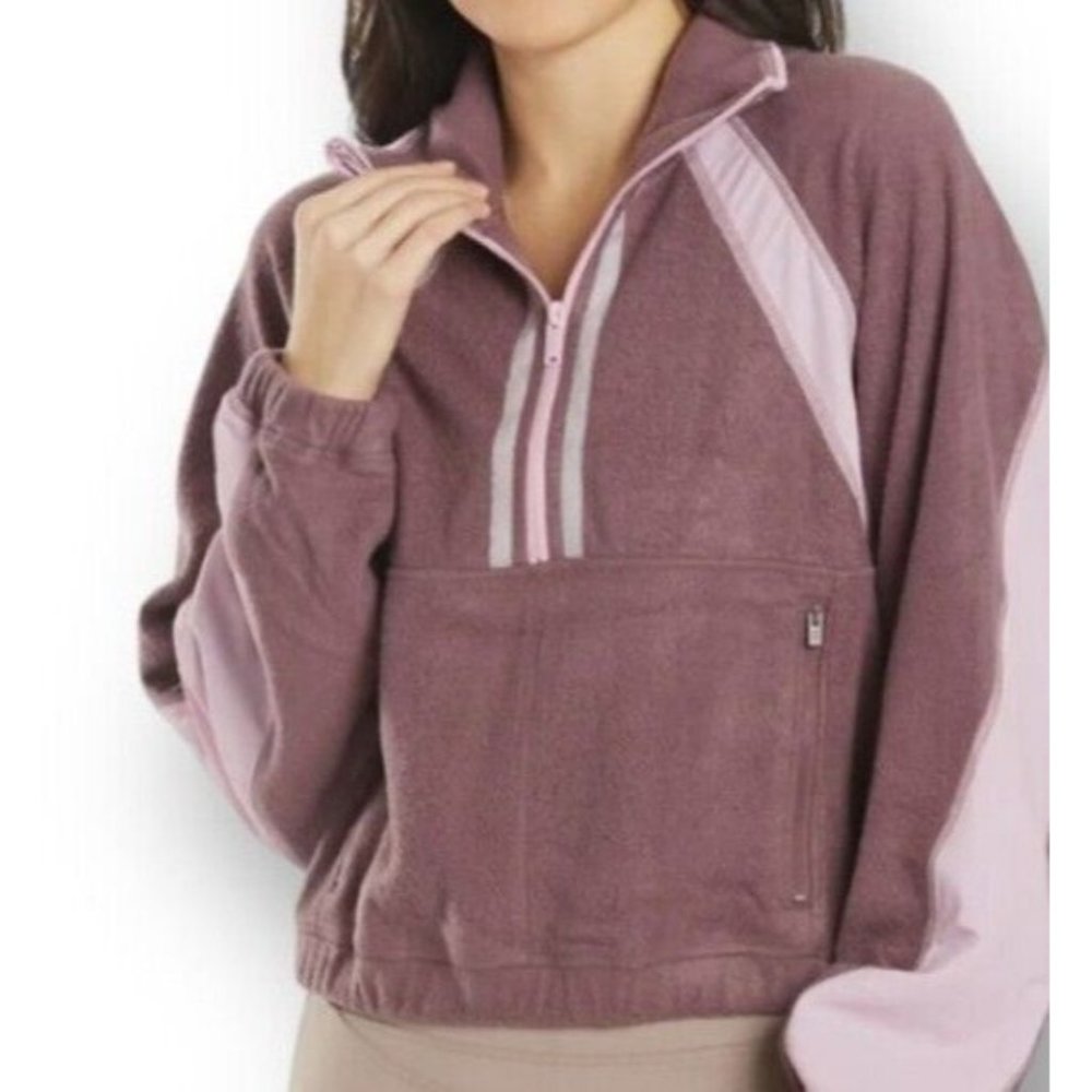 Free People Movement So Fly Half Zip Jacket in Boysenberry Combo Size XS NWT